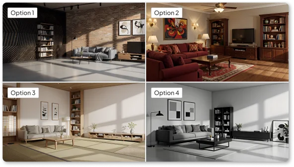 AI room design, Test More Variations, Collaboratively